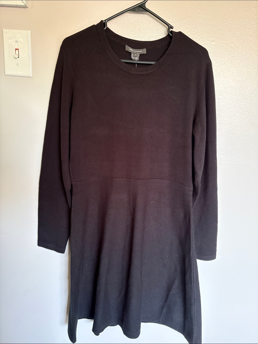 French Connection Brown Long-Sleeve Knit Dress